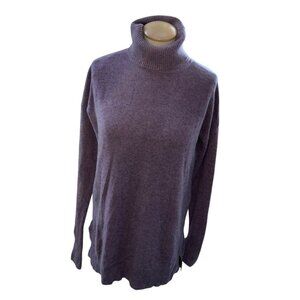 100% 2 ply cashmere adrienne vittadini dusty lavender turtleneck sweater M